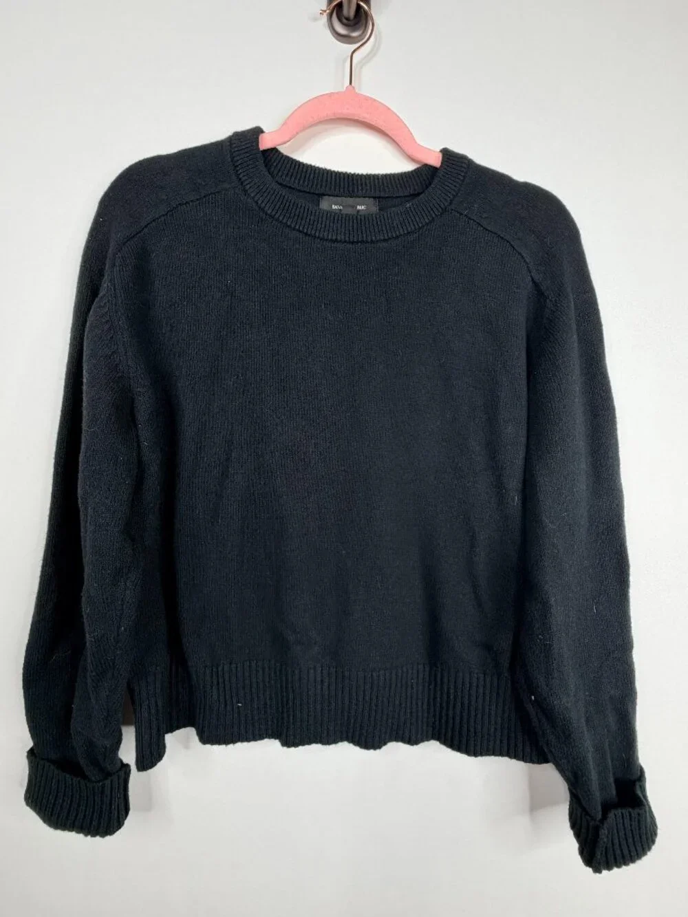 Banana Republic Perfectly Soft Crew-Neck Sweater Black Small #A3247